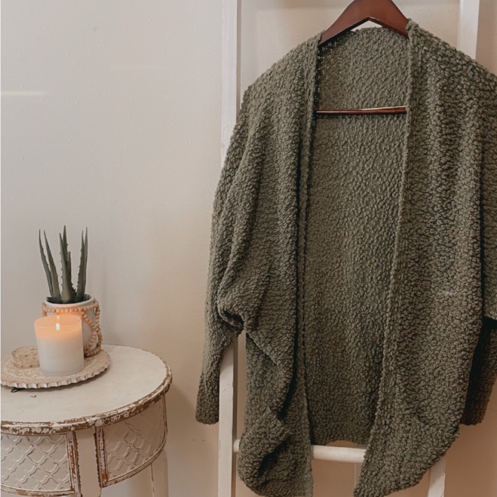 Green cardigan